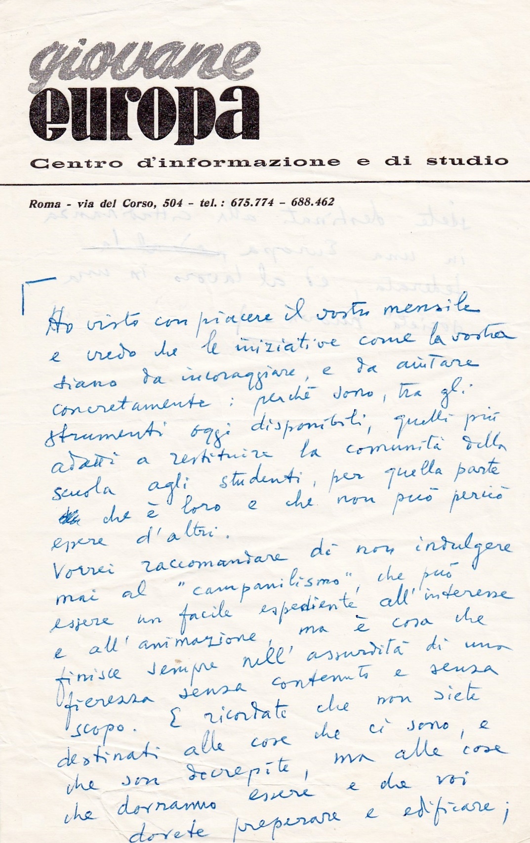 Lettera di Ivo Murgia